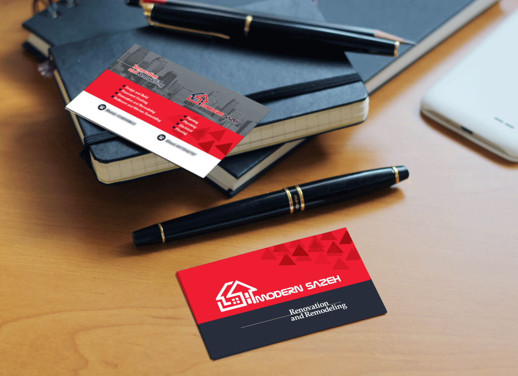 طراحی حرفه ای کارت ویزیت مدرن سازه توسط رهام